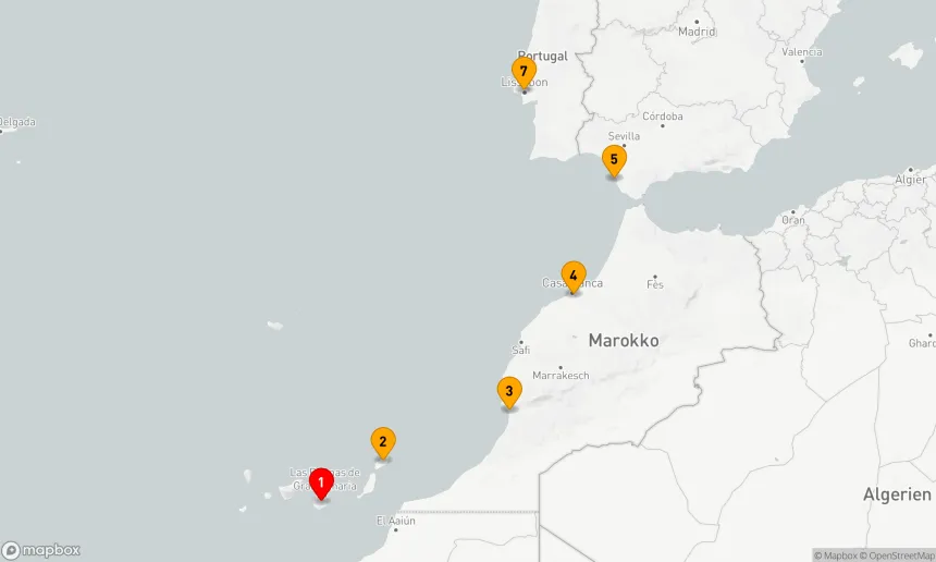 Route 7 Nächte - PORTUGAL, MAROKKO & SPANIEN KREUZFAHRT: LISSABON, CASABLANCA & CADIZ