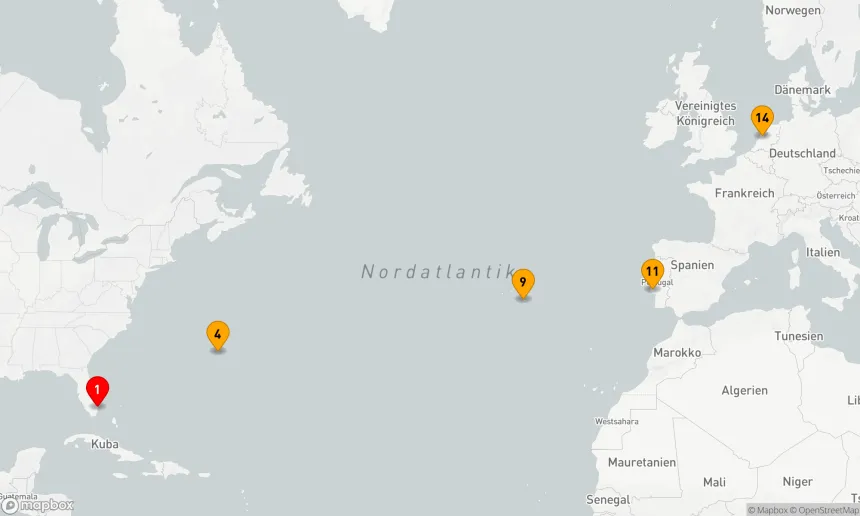 Route 13 Nächte - PORTUGAL & BERMUDA TRANSATLANTIK