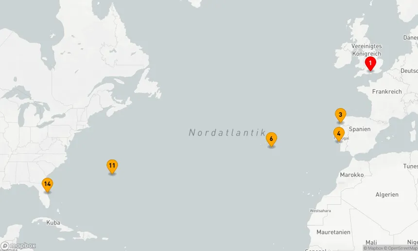 Route 13 Nächte - PORTUGAL & BERMUDA TRANSATLANTIK