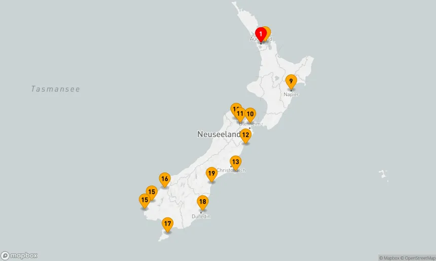 Route 18 Nächte - Pracht Neuseelands mit Auckland & Huka Lodge - Kreuzfahrt & Landreise