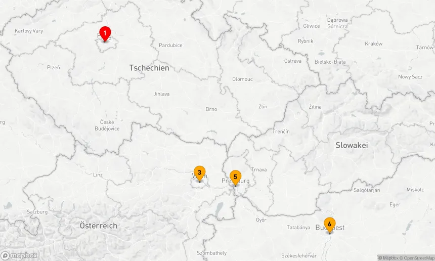 Route 8 Nächte - Prag nach Budapest & Weihnachtszeit auf der Donau