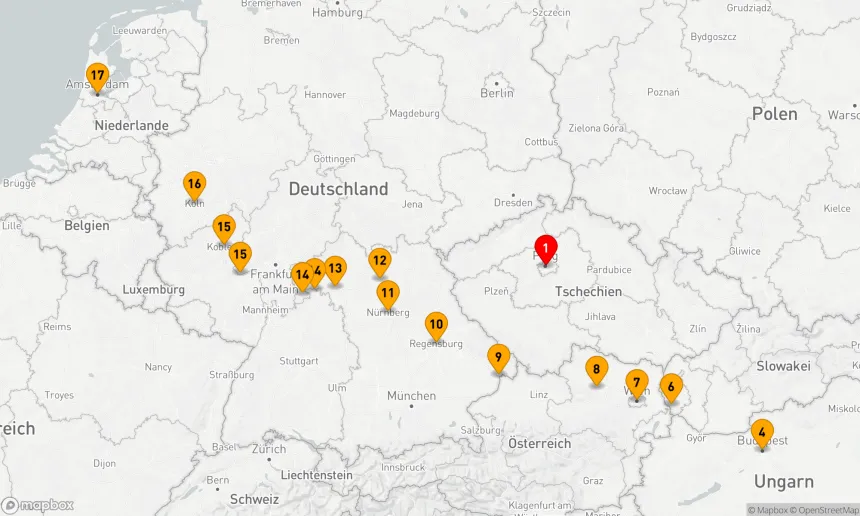 Route 17 Nächte - Prag und die Schönheiten Europas