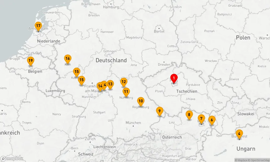 Route 20 Nächte - Prag & Pracht Europas & Belgische Köstlichkeiten