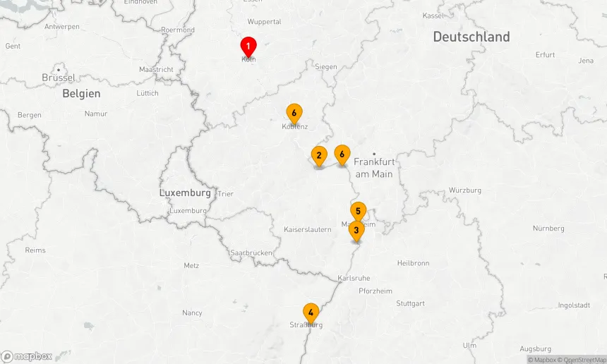 Route 7 Nächte - Rhein Fachwerk, Flammkuchen & Flair