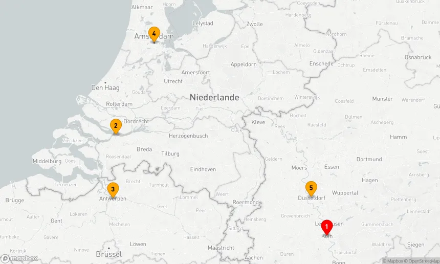 Route 5 Nächte - Rhein Metropolen