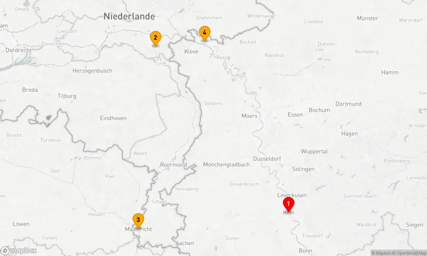 Route 4 Nächte - Rhein-Romantik und charmante Niederlande
