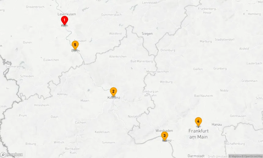 Route 5 Nächte - Rhein & Main Weihnachten