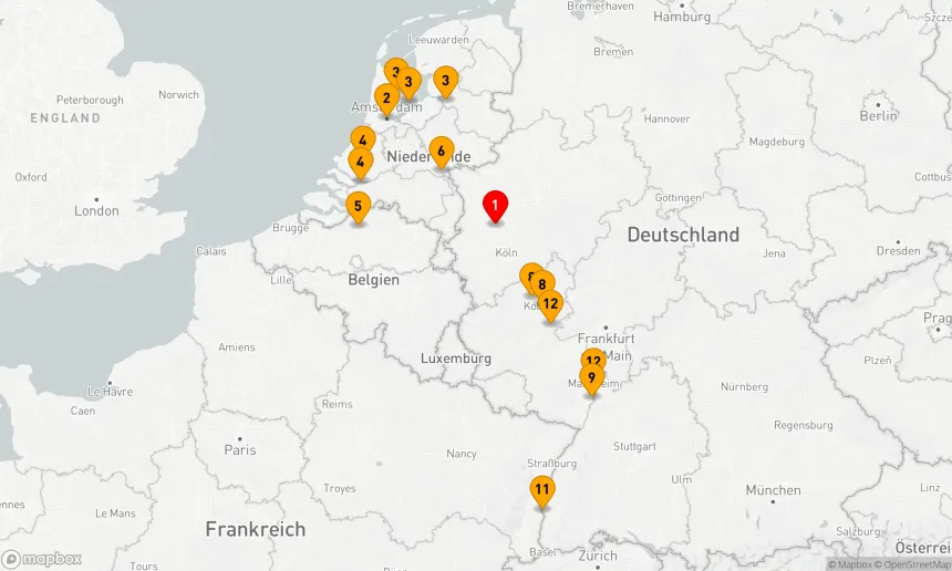 Route 12 Nächte - Rheinische Kultur- und Küstenreise