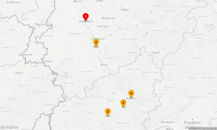 Route 3 Nächte - Rheinische Schlösser und Weinzauber