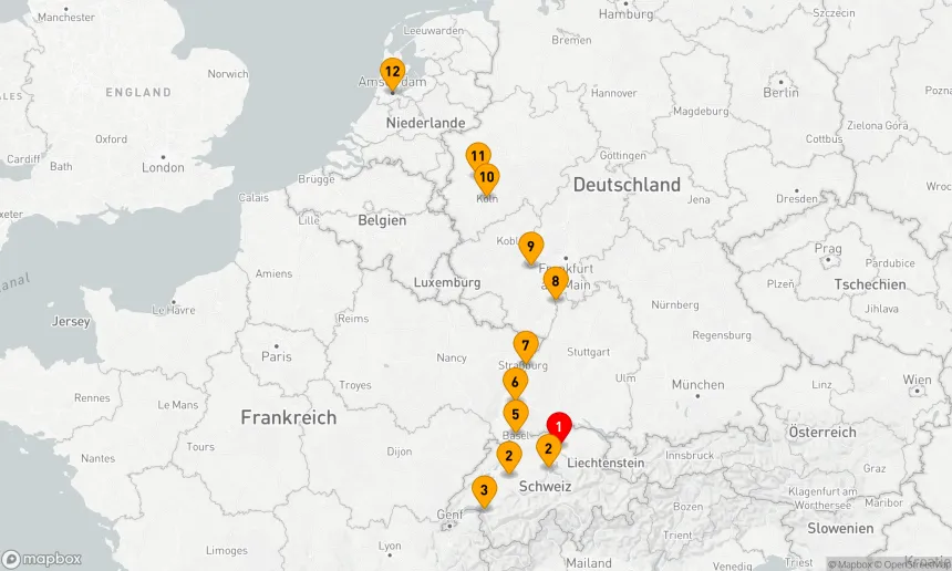 Route 11 Nächte - Rheinische Weihnachtsmärkte mit der Schweiz