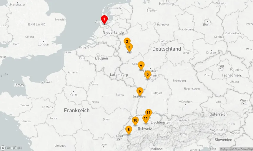 Route 11 Nächte - Rheinische Weihnachtsmärkte mit der Schweiz