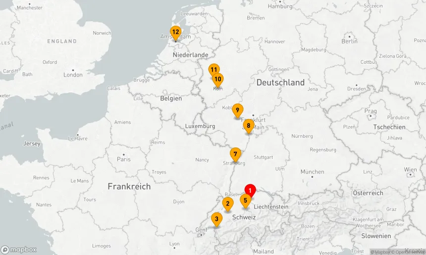 Route 11 Nächte - Rheinische Weihnachtsmärkte mit der Schweiz
