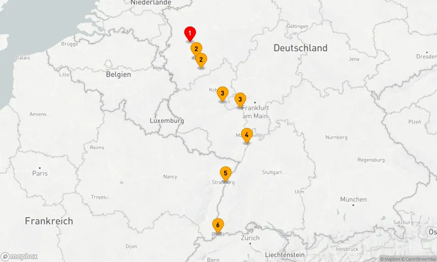 Route 5 Nächte - Rheinluft Schnuppern