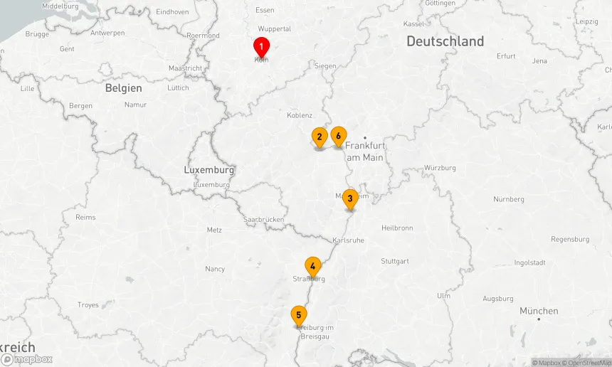 Route 6 Nächte - Rheinvergnügen zwischen Kölner Dom und Straßburg - 2027
