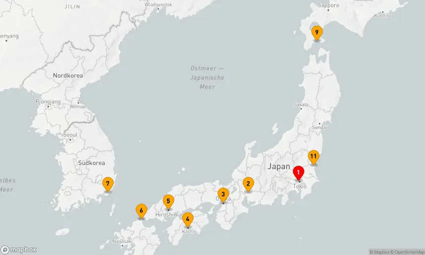 Route 11 Nächte - Rund um Japan mit Hakodate Minato Festival