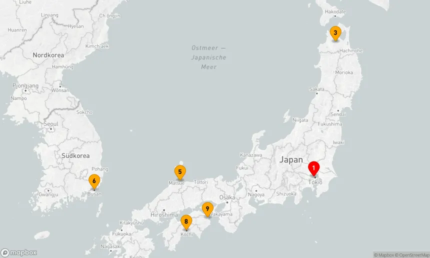 Route 10 Nächte - Rund um Japan mit Sommerfesten