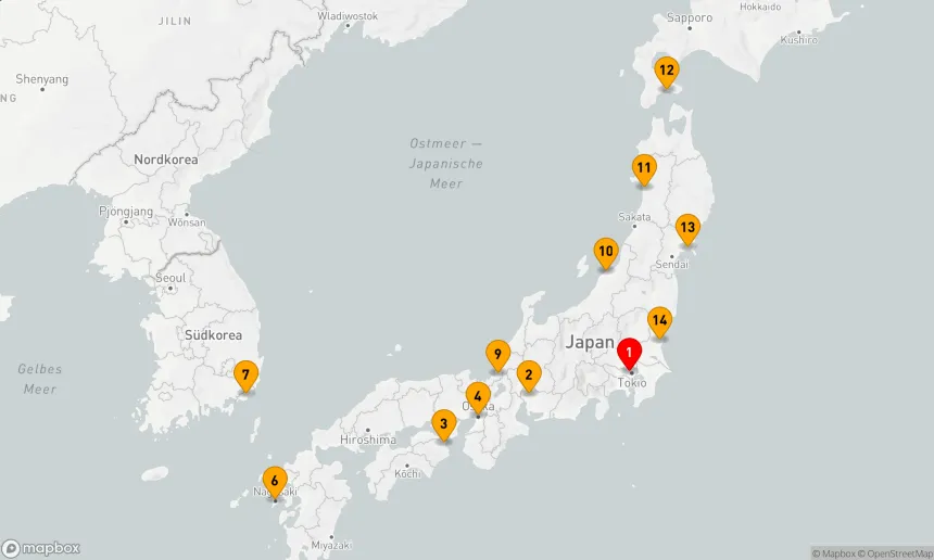 Route 14 Nächte - Rund um Japan mit Sommerfesten