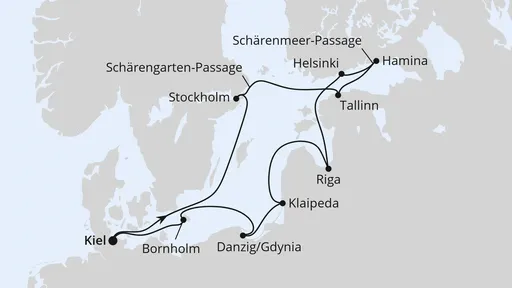 Route Schärengärten der Ostsee ab Kiel