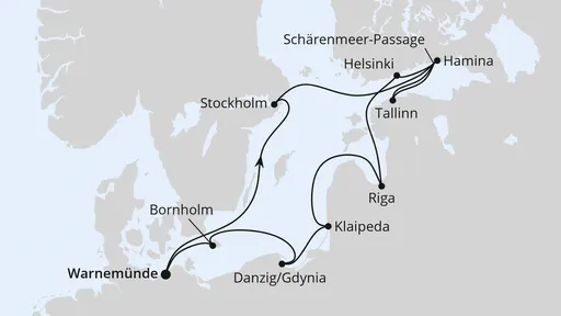 Route Schärengärten der Ostsee ab Warnemünde 2