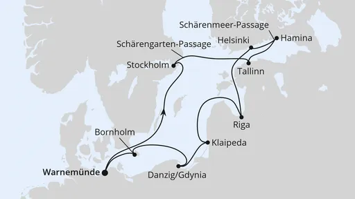 Route Schärengärten der Ostsee ab Warnemünde 2