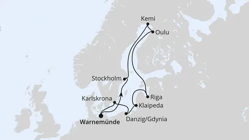 Route Schärengärten der Ostsee ab Warnemünde