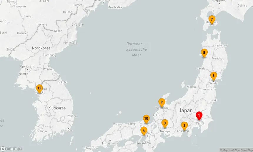 Route 11 Nächte - Schätze der japanischen Küste bis nach Korea