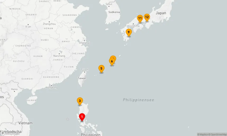 Route 11 Nächte - Schätze der Philippinen und Japans