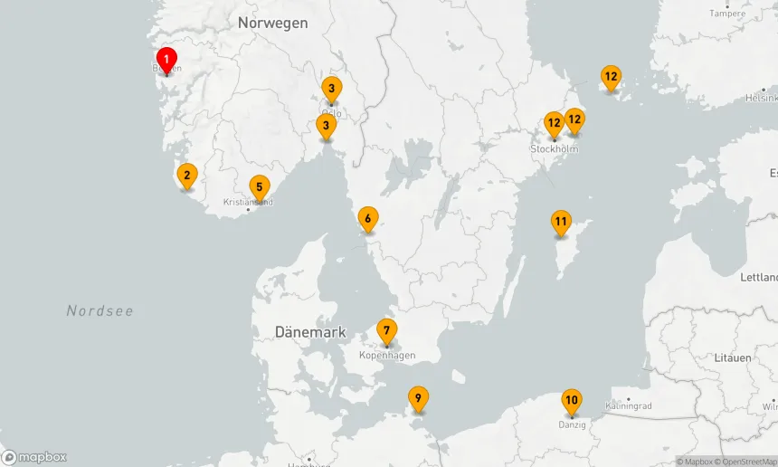Route 13 Nächte - Schätze des Baltikums: Von Norwegen nach Stockholm