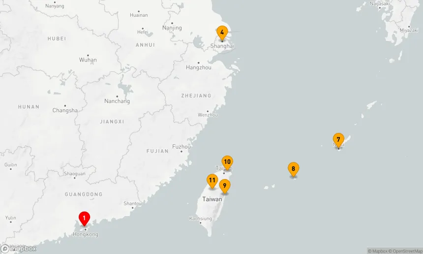 Route 12 Nächte - SCHANGHAIER NÄCHTE, TAIWANESISCHE LATERNEN & OKINAWA