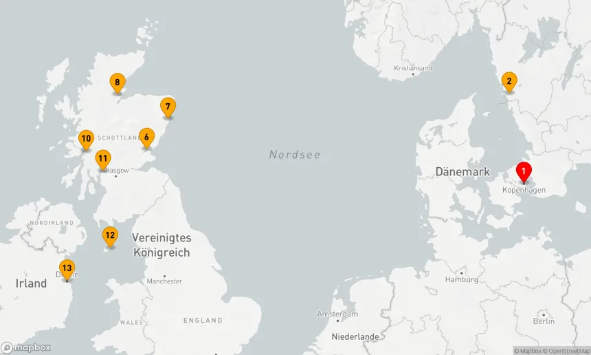 Route 12 Nächte - SCHOTTLAND INTENSIV KREUZFAHRT: EDINBURGH, ABERDEEN & GLASGOW