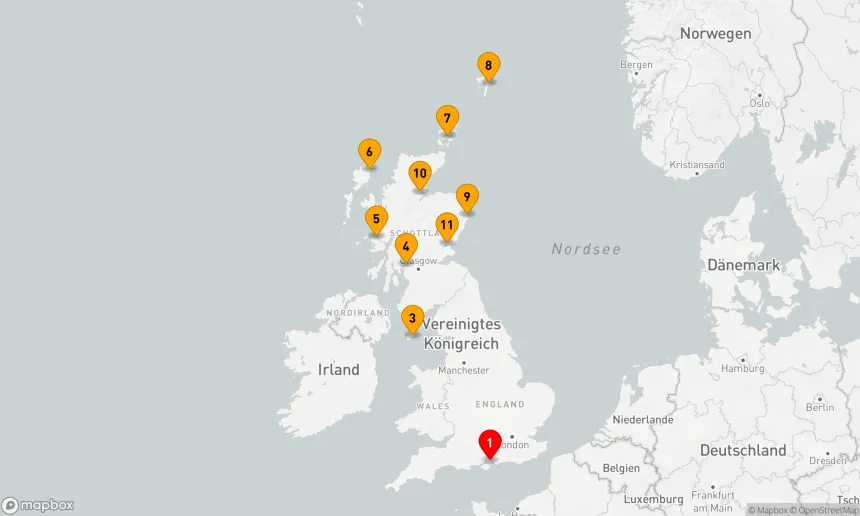 Route 12 Nächte - SCHOTTLAND INTENSIV KREUZFAHRT: GLASGOW,  STORNOWAY & EDINBURGH