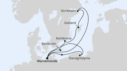 Route Schweden mit Danzig & Bornholm ab Warnemünde