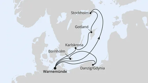 Route Schweden mit Danzig & Bornholm ab Warnemünde