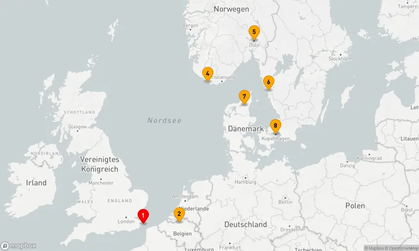 Route 7 Nächte - SCHWEDEN, NORWEGEN, DÄNEMARK & BELGIEN
