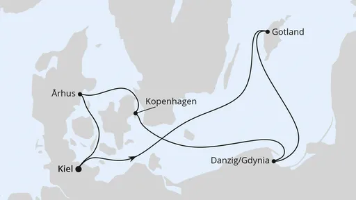 Route Schweden, Polen & Dänemark ab Kiel 1
