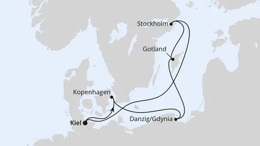 Route Schweden, Polen & Dänemark ab Kiel