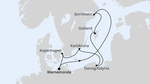 Route Schweden, Polen & Dänemark ab Warnemünde