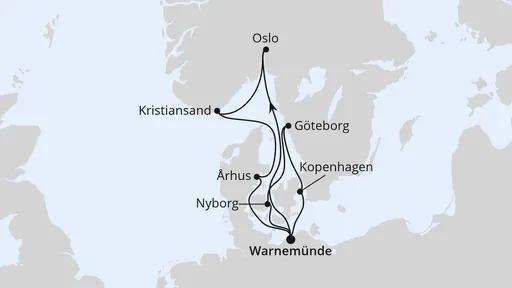 Route Schweden & Dänemark ab Warnemünde