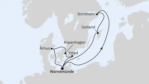 Route Schweden & Dänemark mit Stockholm ab Warnemünde 1