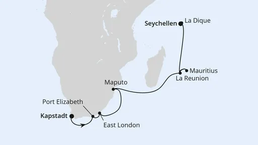 Route Seychellen, Mauritius & Südafrika 1