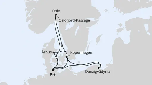 Route Silvesterreise nach Skandinavien ab Kiel