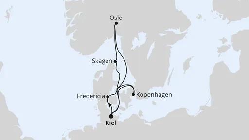 Route Skandinavien mit Oslo ab Kiel