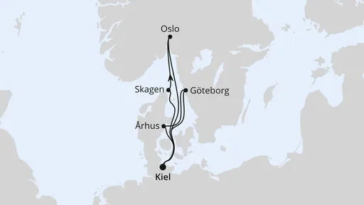 Route Skandinavien mit Oslo ab Kiel