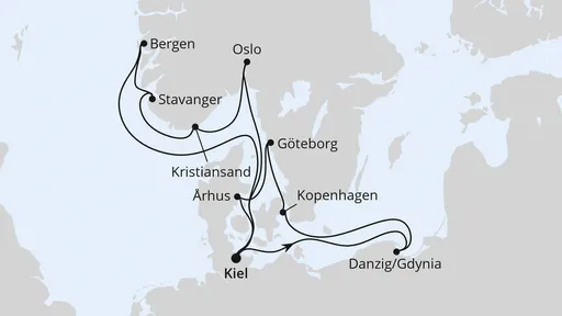 Route Skandinavien & Polen ab Kiel 2
