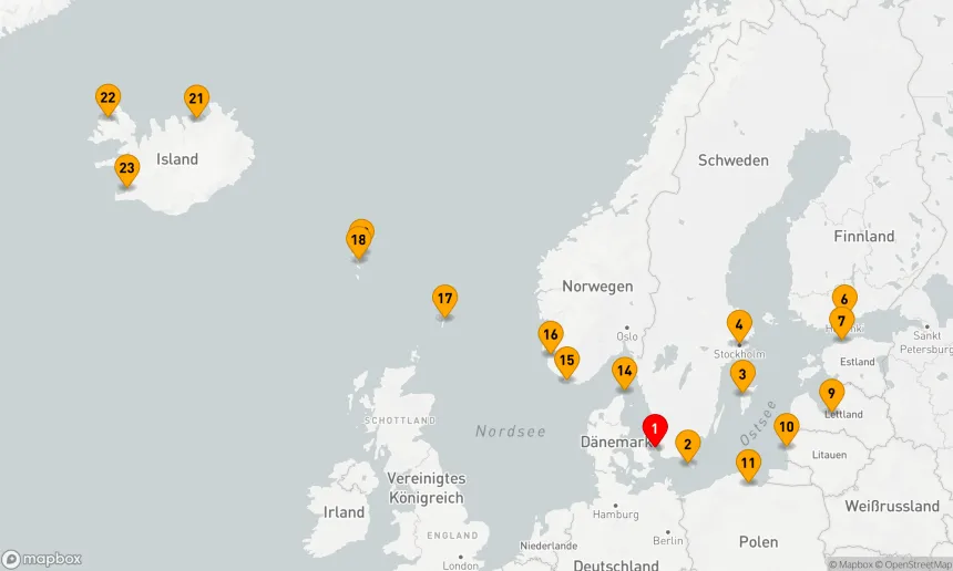 Route 22 Nächte - SKANDINAVIEN, VERSTECKTE BALTISCHE JUWELEN & NORWEGISCHE FJORDE