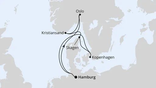 Route Skandinavische Highlights ab Hamburg