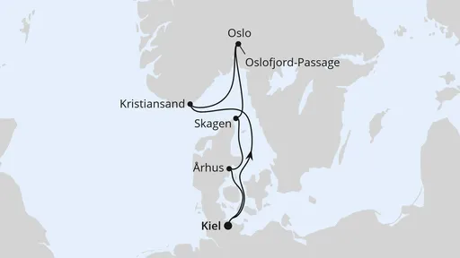 Route Skandinavische Highlights ab Kiel 3