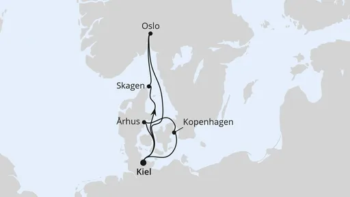 Route Skandinavische Highlights ab Kiel