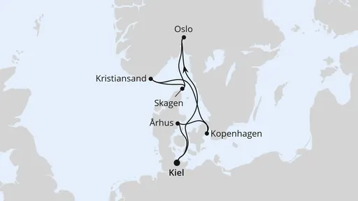 Route Skandinavische Highlights ab Kiel