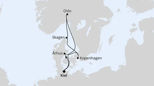 Route Skandinavische Highlights ab Kiel